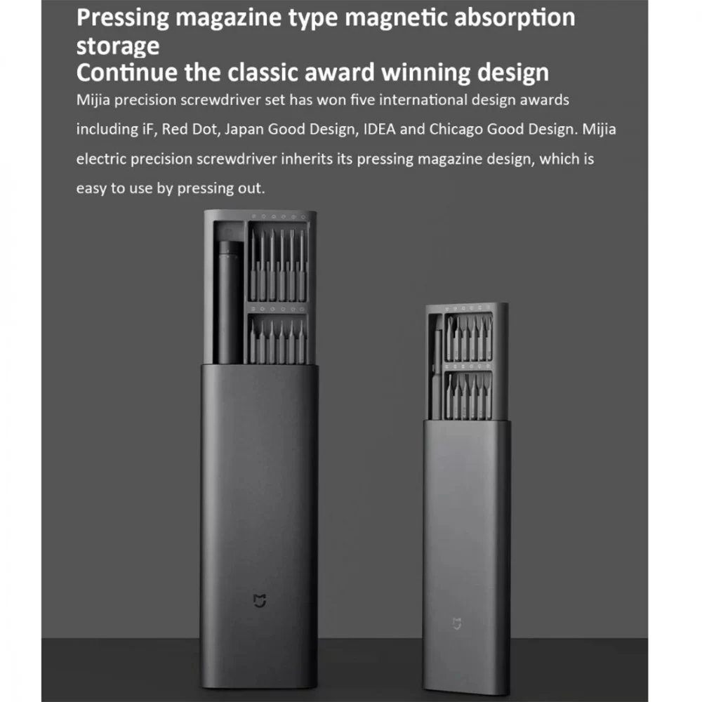 Picture of 25 in 1 Xiaomi Mijia Electric Precision Screwdriver Kit Rechargeable Magnetic Aluminum Case